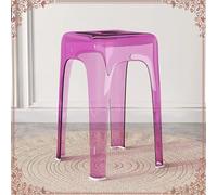 Tabourets De Bar Acrylique Transparent, Empilables Chaises Hautes 46cm Tabouret De Comptoir Moderne pour Salon, Salle À Manger, Bistro(Purple)