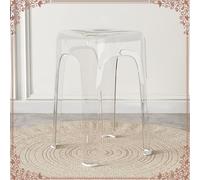 Tabourets De Bar Acrylique Transparent, Empilables Chaises Hautes 46cm Tabouret De Comptoir Moderne pour Salon, Salle À Manger, Bistro(Transparent)