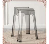 Tabourets De Bar Acrylique Transparent, Empilables Chaises Hautes 46cm Tabouret De Comptoir Moderne pour Salon, Salle À Manger, Bistro(Gray-B)