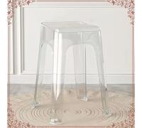 Tabourets De Bar Acrylique Transparent, Empilables Chaises Hautes 46cm Tabouret De Comptoir Moderne pour Salon, Salle À Manger, Bistro(Transparent-B)