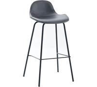 Tabourets de Bar avec arrière-Tabliers de 26/30 Pouces avec des Jambes en métal Un siè en Cuir PU pour la Salle à Manger de l'îlot de Cuisine (Grey-1PS, 75 cm)