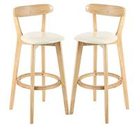 Tabourets de Bar avec Dossier et Repose-Pieds, tabourets de Bar rembourrés pour comptoir de Cuisine ou Salle à Manger, chaises de Bar Hautes à Structure en Bois, supporte jusqu'à 136 kg, Mon