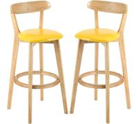 Tabourets de Bar avec Dossier et Repose-Pieds, tabourets de Bar rembourrés pour comptoir de Cuisine ou Salle à Manger, chaises de Bar Hautes à Structure en Bois, supporte jusqu'à 136 kg, Mon