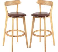 Tabourets de Bar avec Dossier et Repose-Pieds, tabourets de Bar rembourrés pour comptoir de Cuisine ou Salle à Manger, chaises de Bar Hautes à Structure en Bois, supporte jusqu'à 136 kg, Mon