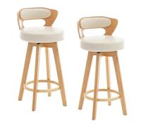 Tabourets de Bar avec tabourets de comptoir arrière, Lot de 2, for Hauteur de comptoir de Cuisine et Applications de Table à Manger, Maison(White,72cm/28.3in)