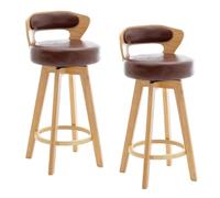 Tabourets de Bar avec tabourets de comptoir arrière, Lot de 2, for Hauteur de comptoir de Cuisine et Applications de Table à Manger, Maison(Brown,72cm/28.3in)