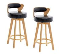 Tabourets de Bar avec tabourets de comptoir arrière, Lot de 2, for Hauteur de comptoir de Cuisine et Applications de Table à Manger, Maison(Black,72cm/28.3in)