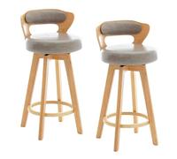 Tabourets de Bar avec tabourets de comptoir arrière, Lot de 2, for Hauteur de comptoir de Cuisine et Applications de Table à Manger, Maison(Gray,72cm/28.3in)