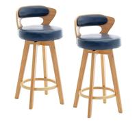 Tabourets de Bar avec tabourets de comptoir arrière, Lot de 2, for Hauteur de comptoir de Cuisine et Applications de Table à Manger, Maison(Blue,72cm/28.3in)