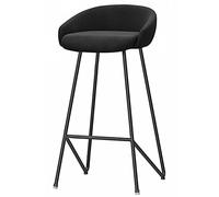 Tabourets de Bar Bas arrière 26/30 Pouces de comptoir Tabouret avec Conception Repose-Pieds rembourrés en Velours, Chaise de Bar pour Le comptoir de la Cuisine de pub du café (Black-1PS, 75 cm / 30