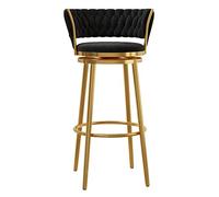 Tabourets de Bar,Bistro Tabouret Tabouret de bar pivotant, tabouret de bar en velours avec dossier haut, repose-pieds et pieds en métal doré, chaise de salle à manger pour îlot de cuisine, salle à man
