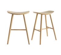 Tabourets de bar bois clair H65 cm (lot de 2) DEMORY