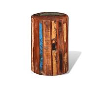 Tabouret de salon cylindre bois solide recyclé Antique Multicolore vidaXL