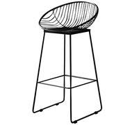 Tabourets de Bar, chaises de Bar à Hauteur de 26/30 Pouces comptoir des tabourets de Bar avec Dos Creux, Jambes en métal Repose-Pieds, tabourets Hauts pour comptoir de Cuisine pub Bistro (1ps Noirs