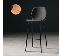 Tabourets de bar - Chaises de cuisine en similicuir avec dossier et repose-pieds, pieds en métal, parfaites pour les bars de petit-déjeuner, les cafés et une utilisation à la maison