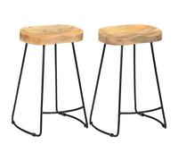 Tabourets de Bar Chaises Sièges Bistrot Pub Bois de Manguier Solide vidaXL