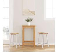 Tabourets de bar - COCO - Chaises Comptoir - bois d'hévéa massif - blanc - 44 5 x 35 x 60 cm - （2 pcs） 891312