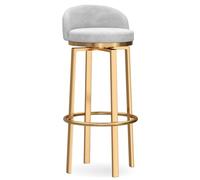 Tabourets de Bar de Cuisine, Chaise de Salle à Manger rembourrée Moderne avec Pieds en métal, Tabouret pivotant pour îlot de Cuisine, Bistro, Blanc, 25,6 po