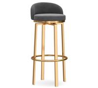 Tabourets de Bar de Cuisine, Chaise de Salle à Manger rembourrée Moderne avec Pieds en métal, Tabouret pivotant pour îlot de Cuisine, Bistro, Gris, 25,6 po