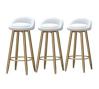 Tabourets de Bar de Cuisine Ensemble de 3 chaises de Petit-déjeuner rembourrées épais en Velours avec Repose-Pieds, tabourets de Bar à Petit-déjeuner arrière Bas pour comptoir de l'îlot de Cuisine