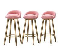 Tabourets de Bar de Cuisine Ensemble de 3, Velours chaises de Petit-déjeuner rembourrées en Velours avec Repose-Pieds, tabourets de Bar à Petit-déjeuner arrière Bas pour comptoir d'îlot de Cuisine