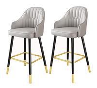 Tabourets de Bar de Hauteur comptoir, Style Milieu du siècle, avec Dossier et revêtement en Similicuir, pour Salon