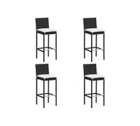 Tabourets de bar de jardin et coussins lot de 4 résine tressée313437