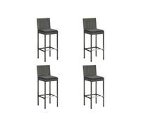Tabourets de bar de jardin et coussins lot de 4 résine tressée313438