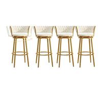 Tabourets de bar de luxe, tabourets de comptoir hauts avec dossier, chaises de bar pivotantes à 360° avec pieds en métal et repose-pieds, parfaits pour la cuisine, l'îlot central, le pub et le bistro.