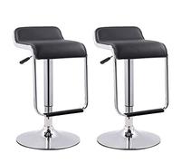 Tabourets De Bar De Style Moderne Ensemble De 2, Tabouret De Petit Déjeuner En Cuir Pu Confortable Avec Dossier Chaise De Bar De Luxe En Métal À Hauteur Réglable Pour Comptoir De Cuisine Island