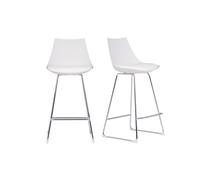 Tabourets de bar design blancs 65 cm (lot de 2) JUNE