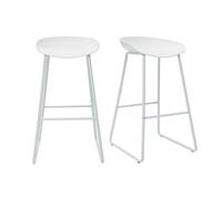 Tabourets de bar design blancs H75 cm (lot de 2) PEBBLE