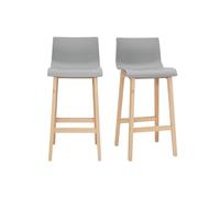 Miliboo Tabourets de Bar Design Bois et Gris Clair H65 cm (Lot de 2) New Surf