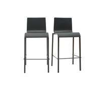 Tabourets de bar design empilables noirs H65 cm (lot de 2) KUPA