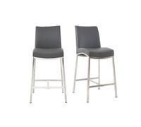 Tabourets de bar design gris foncé H70 cm (lot de 2) OLLY