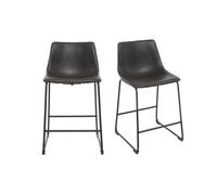 Tabourets de bar design noir H61 cm (lot de 2) NEW ROCK