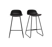 Tabourets de bar design noirs H65 cm (lot de 2) ELLA
