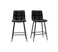 Tabourets de bar design noirs H65 cm (lot de 2) MAXWELL