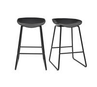 Miliboo Tabourets de Bar Design Noirs H65 cm (Lot de 2) Pebble