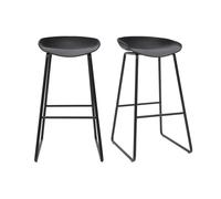 Tabourets de bar design noirs H75 cm (lot de 2) PEBBLE