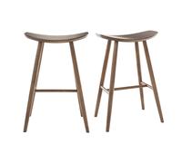 Tabourets de bar design noyer H72 cm (lot de 2) DEMORY