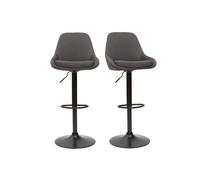 Tabourets de bar design réglables gris foncé (lot de 2) HOLO