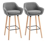 HOMCOM - tabouret - Lin - 55x48x100cm - Gris foncé