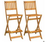 Tabourets de bar d'extérieur pliants Résistants UV(2 pièces) - Fauteuils de jardin - Bois d'acacia(45 x 58 x 118 cm) jeg43k