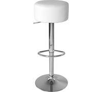 Tabourets de bar élégants avec siège blanc et hauteur réglable - Chaise de cuisine - Ensemble de 2