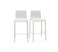 Tabourets de bar design empilables blancs H65 cm (lot de 2) KUPA