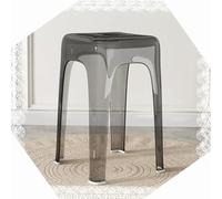 Tabourets de bar empilables en acrylique - Chaises hautes transparentes de 46 cm pour la maison, la cuisine, le salon, les réunions de famille - Assise empilable bleue élégante