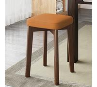 Tabourets de bar empilables en bois avec coussins doux, dossier nu, chaises de salle à manger modernes pour îles de cuisine et bars à la maison, orange (31 x 31 x 45 cm)
