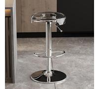 Tabourets De Bar en Acrylique, Tabourets De Bar, Chaises De Bar, Tabouret Pivotant RéGlable en Hauteur, Tabourets De Comptoir De Cuisine (Color : Clear, Size : Silver Lifting Rod)
