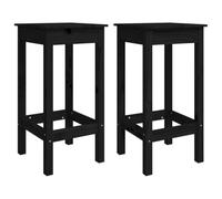 Tabourets de Bar en Bois de Pin Massif, 2 Pièces, Noir, 40 x 40 x 78 cm | Sans dossier, gain de place, polyvalent cuisine salon, charge 110 kg, montage facile avec notice